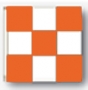 3x3' nylon orange/white checkered flag